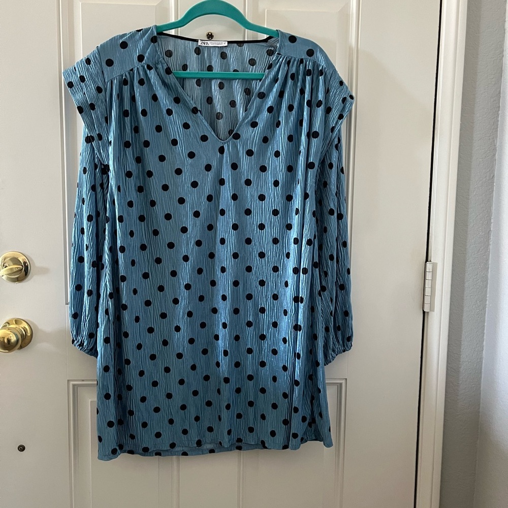 Blue with dots ZARA dress M